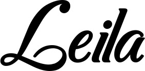 Vorschau des Bootsnamens "Leila" als Schriftzug für "Bootsbeschriftung Klassisch 50"