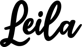Vorschau des Bootsnamens "Leila" als Schriftzug für "Bootsbeschriftung Klassisch 74"