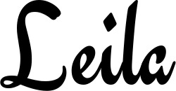 Vorschau des Bootsnamens "Leila" als Schriftzug für "Bootsbeschriftung Klassisch 63"