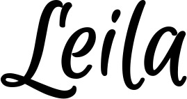 Vorschau des Bootsnamens "Leila" als Schriftzug für "Bootsbeschriftung Klassisch 105"