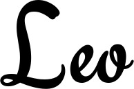 Vorschau des Bootsnamens "Leo" als Schriftzug für "Bootsbeschriftung Klassisch 63"