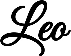 Vorschau des Bootsnamens "Leo" als Schriftzug für "Bootsbeschriftung Klassisch 68"