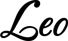 Vorschau des Bootsnamens "Leo" als Schriftzug für "Bootsbeschriftung Klassisch 50"