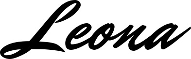 Vorschau des Bootsnamens "Leona" als Schriftzug für "Bootsbeschriftung Klassisch 82"
