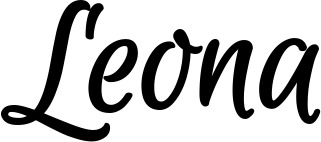 Vorschau des Bootsnamens "Leona" als Schriftzug für "Bootsbeschriftung Klassisch 105"