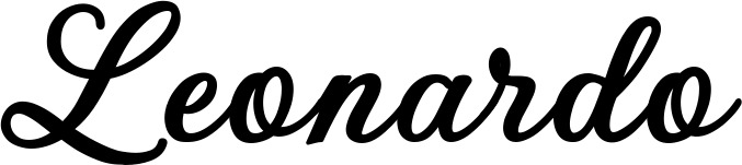 Vorschau des Bootsnamens "Leonardo" als Schriftzug für "Bootsbeschriftung Klassisch 69"
