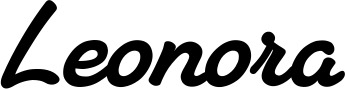 Vorschau des Bootsnamens "Leonora" als Schriftzug für "Bootsbeschriftung Klassisch 65"