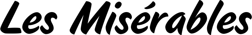 Vorschau des Bootsnamens "Les Misérables" als Schriftzug für "Bootsbeschriftung Klassisch 19"