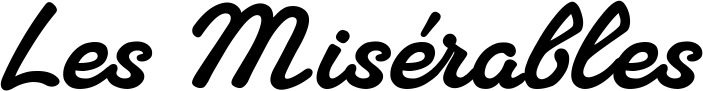 Vorschau des Bootsnamens "Les Misérables" als Schriftzug für "Style Klassisch 65"