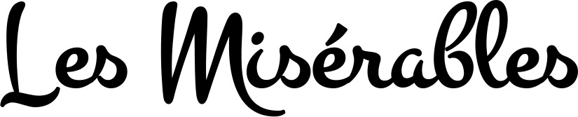 Vorschau des Bootsnamens "Les Misérables" als Schriftzug für "Bootsbeschriftung Klassisch 81"