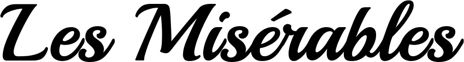 Vorschau des Bootsnamens "Les Misérables" als Schriftzug für "Bootsbeschriftung Klassisch 86"