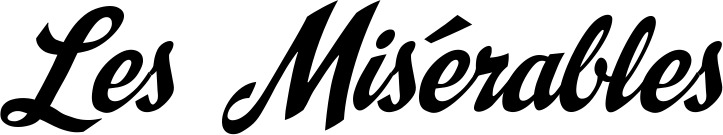 Vorschau des Bootsnamens "Les Misérables" als Schriftzug für "Bootsbeschriftung Klassisch 29"