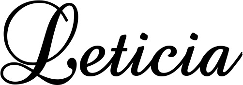 Vorschau des Bootsnamens "Leticia" als Schriftzug für "Bootsbeschriftung Klassisch 02-A"