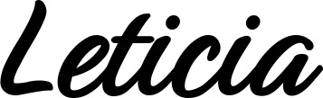 Vorschau des Bootsnamens "Leticia" als Schriftzug für "Bootsbeschriftung Klassisch 48"