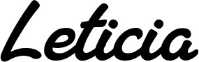 Vorschau des Bootsnamens "Leticia" als Schriftzug für "Bootsbeschriftung Klassisch 65"