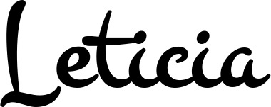 Vorschau des Bootsnamens "Leticia" als Schriftzug für "Bootsbeschriftung Klassisch 81"