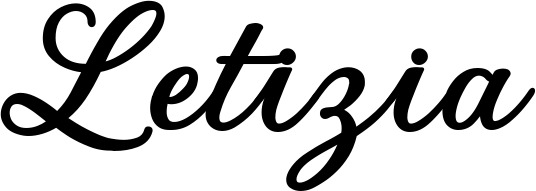 Vorschau des Bootsnamens "Letizia" als Schriftzug für "Bootsbeschriftung Klassisch 69"