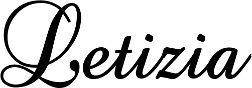Vorschau des Bootsnamens "Letizia" als Schriftzug für "Bootsbeschriftung Klassisch 02-A"