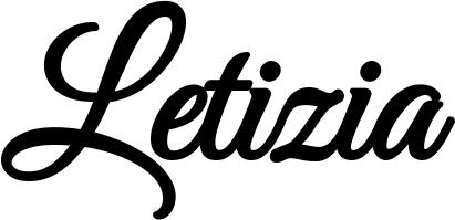 Vorschau des Bootsnamens "Letizia" als Schriftzug für "Bootsbeschriftung Klassisch 68"
