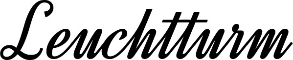 Vorschau des Bootsnamens "Leuchtturm" als Schriftzug für "Bootsbeschriftung Klassisch 44"
