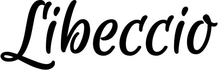 Vorschau des Bootsnamens "Libeccio" als Schriftzug für "Bootsbeschriftung Klassisch 105"