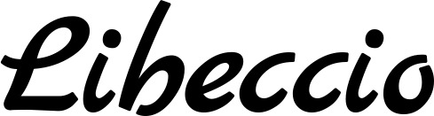 Vorschau des Bootsnamens "Libeccio" als Schriftzug für "Bootsbeschriftung Klassisch 77"
