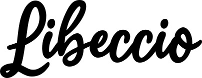 Vorschau des Bootsnamens "Libeccio" als Schriftzug für "Bootsbeschriftung Klassisch 74"