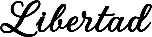 Vorschau des Bootsnamens "Libertad" als Schriftzug für "Bootsbeschriftung Klassisch 69"