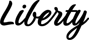 Vorschau des Bootsnamens "Liberty" als Schriftzug für "Bootsbeschriftung Klassisch 48"