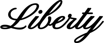 Vorschau des Bootsnamens "Liberty" als Schriftzug für "Bootsbeschriftung Klassisch 107"
