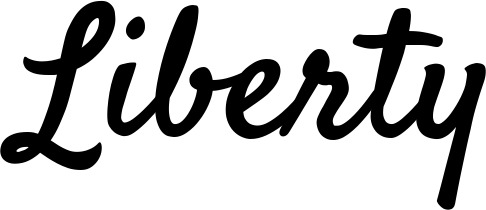 Vorschau des Bootsnamens "Liberty" als Schriftzug für "Bootsbeschriftung Klassisch 96"