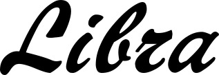 Vorschau des Bootsnamens "Libra" als Schriftzug für "Style Klassisch 12"