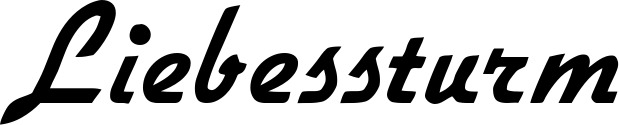 Vorschau des Bootsnamens "Liebessturm" als Schriftzug für "Bootsbeschriftung Klassisch 66"