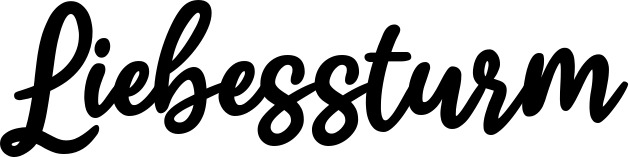 Vorschau des Bootsnamens "Liebessturm" als Schriftzug für "Bootsbeschriftung Klassisch 74"