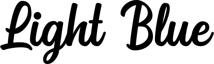 Vorschau des Bootsnamens "Light Blue" als Schriftzug für "Bootsbeschriftung Klassisch 43"