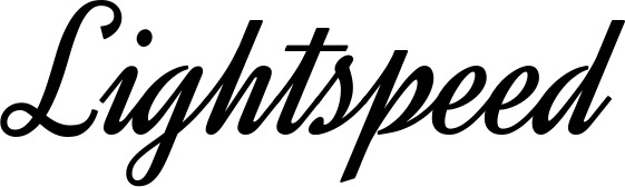 Vorschau des Bootsnamens "Lightspeed" als Schriftzug für "Bootsbeschriftung Klassisch 44"