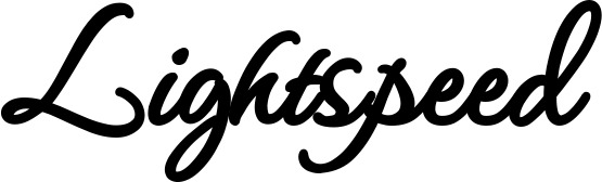 Vorschau des Bootsnamens "Lightspeed" als Schriftzug für "Style Klassisch 111"