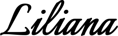 Vorschau des Bootsnamens "Liliana" als Schriftzug für "Bootsbeschriftung Klassisch 58"