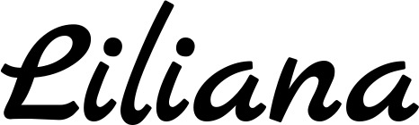 Vorschau des Bootsnamens "Liliana" als Schriftzug für "Bootsbeschriftung Klassisch 45"
