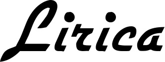 Vorschau des Bootsnamens "Lirica" als Schriftzug für "Bootsbeschriftung Klassisch 66"