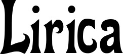 Vorschau des Bootsnamens "Lirica" als Schriftzug für "Bootsbeschriftung Neu 44"