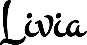 Vorschau des Bootsnamens "Livia" als Schriftzug für "Bootsbeschriftung Klassisch 81"