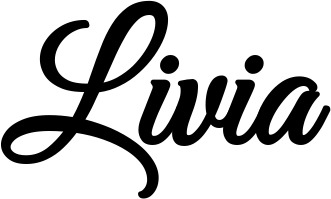 Vorschau des Bootsnamens "Livia" als Schriftzug für "Bootsbeschriftung Klassisch 68"