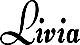 Vorschau des Bootsnamens "Livia" als Schriftzug für "Bootsbeschriftung Klassisch 76"