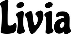 Vorschau des Bootsnamens "Livia" als Schriftzug für "Bootsbeschriftung Klassisch 53"