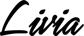 Vorschau des Bootsnamens "Livia" als Schriftzug für "Bootsbeschriftung Klassisch 71"