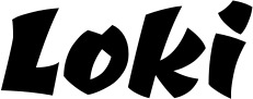 Vorschau des Bootsnamens "Loki" als Schriftzug für "Bootsbeschriftung Neu 39"