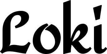 Vorschau des Bootsnamens "Loki" als Schriftzug für "Bootsbeschriftung Klassisch 37"