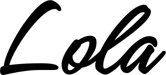 Vorschau des Bootsnamens "Lola" als Schriftzug für "Bootsbeschriftung Klassisch 71"