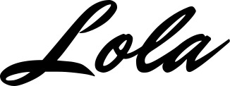 Vorschau des Bootsnamens "Lola" als Schriftzug für "Bootsbeschriftung Klassisch 82"